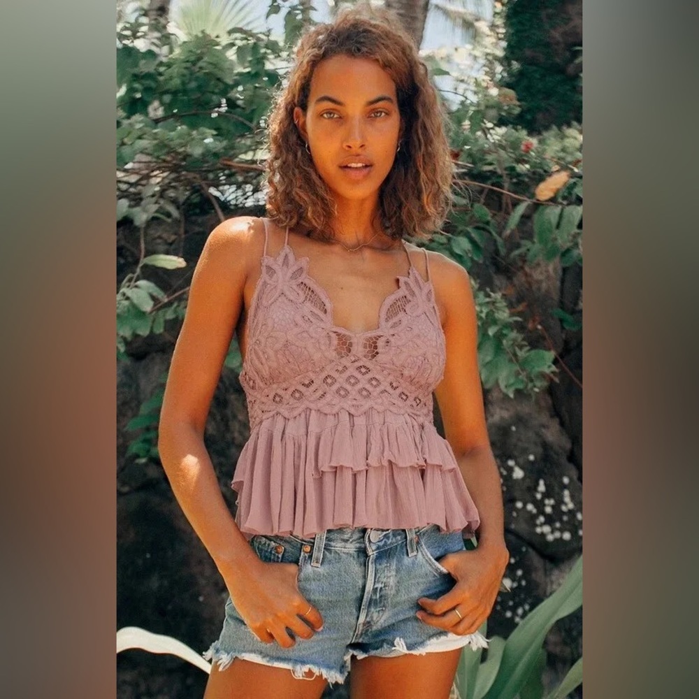 Free People Adella Cami in Mauve/Rose
